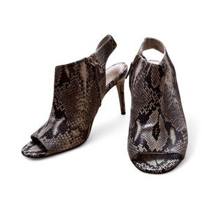 Cole Haan Snakeskin Slingback Peep Toe Heels Size 7B ~3” Stiletto Shoes